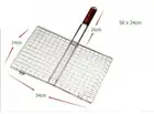 50x34CM BBQ Grill Basket Fish Meat Barbeque Hand Held Grill Mesh Wire Grill