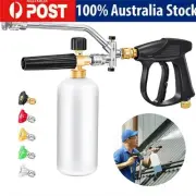 Snow Foam Washer Gun Car Wash Soap Lance Cannon Spray Pressure Jet Bottle Kit