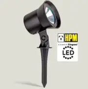 HPM 12V LED Garden Light Spotlight 1W Black Tilt Adjustable with Spike GLLEDSLBL