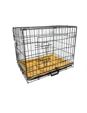 [Paw Mate] Wire Pet Cage 42in with Tray + Cushion Mat Combo in Brown