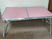 Foldable Laptop Table for Bed, Lap Desk Bed Desk, Bed Breakfast Tray, Pink