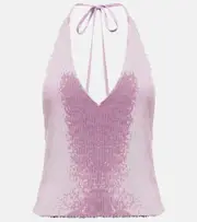 [Rotate] Rotate Sequined halterneck top AU 14 purple