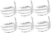 TOYZFRIENDY 6pcs Ghost Hand Napkin Buckle Skull Napkin Rings Dinner Party Napkin Ring Beaded Napkin Rings Halloween Party Halloween Decorations Napkin Ring Skull Hand Rings Ferroalloy Silver