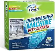 [True Fresh] dishwasher cleaner tablets 18-Pack of 20g deep cleaning dishwasher tablets for 18 months supply, Heavy duty degreaser dish washer clean pods formulated to clean smelly Dish Washer machines