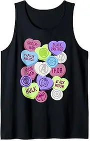 [Marvel] Valentine's Day Character Name Candy Hearts Collage Tank Top