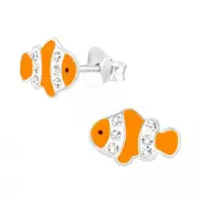 Kids Silver Fish Stud Earrings