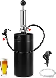 Imaictuu 128oz Mini Keg Growler & New 4" Beer Keg Tap, Stainless 3.6L Portable Keg Draft Beer Dispenser for Party & Picnic