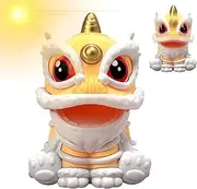 Yabauuop Car Dashboard Lion Ornaments,Solar Powered Shaking Head Lion Car Ornament | Cute Car Ornament Chinese Decorations Dashboard Crafts, Car Interior Accessories Ornaments