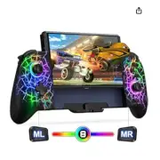 Switch Controller, Hall EffectJoystick (No Drift)Full-Size Grip Wireless 9Lights