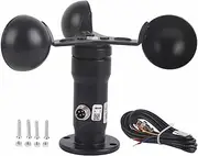 Wind Speed Detector Cup, 4-20mA Pulse Signal Output Wind Measuring Instrument Aluminum Alloy 3 Cups Anemometer Wind Speed Sensor