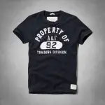 美國百分百【ABERCROMBIE & FITCH】T恤 AF 短袖 T-SHIRT 麋鹿 LOGO 深藍 E743