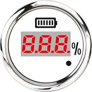 TYZYAGPGNL Car Boat 52mm Battery Charge Level Indicator Waterproof Battery Capacity Meter 0~100% LED Display with Alarm Red Backlight Automotive Voltmeter(WS)