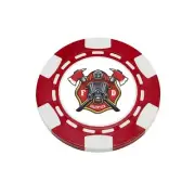 Volunteer Fire Department Fireman Clay Poker Chip Golf Ball Marker Card Guard