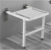 Fold Down Shower Seat Wall Mounted, Folding Shower Chairs for Seniors for Shower Stall with Rubber Feet, Bath Stool for Bathing, Elderly, Disabled, 350 kg Weight Capacity