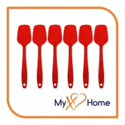 8" Red Silicone Spoon/Spatula 1 Tool w/ 2 Uses (1, 2, 4 or 6 Tools)