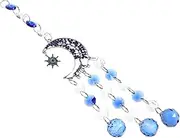 Mobestech Crystal Suncatcher with Chain Pendant Unique Moon Design Window Decor for Home Garden Eye Catching Crystal Ornament Decorative Versatility for Indoor