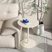 Round Bar Height Cocktail Table Bistro Pub Table Base Pedestal Table with White Leg Small Space Counter Height Dining Table for Garden Patio Pub Home Kitchen(60x72cm)