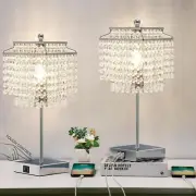 2 x Lamparas De Mesa Luces Elegante Modernas Cristal Para Sala Dormitorio Cocina