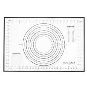 16 x 24Inch Silicone Baking Mat Non Stick Pastry Mat with Measurements, Black