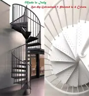 Outdoor Spiral Staircase Kit Galvanized + White/Black/Grey/Bronze Powder Coated