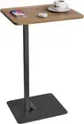 C Shaped End Table for Couch & Bedside, Small Side Table with Sturdy Metal Base,