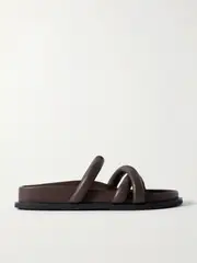 [ST. AGNI] ST. AGNI - Leather Slides - Chocolate - IT39 IT 39 Brown