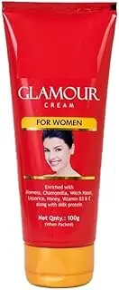 Herbals Glamour Cream To Moisturize & Lightens Skin Tone | Protects From Darkening Effect of Sun | Restores Damaged Skin Cells | Enriched With Aloe Vera, Chamomilla, Vitamin B3 & E | For Women, 100 gm