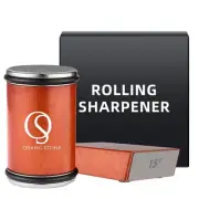 ORANG STONE Rolling Knife Sharpener Kit With Diamonds And Ceramic Discs,With ...