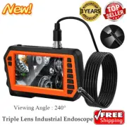 Endoscope Camera 1080P HD Triple Lens Borescope Inspection Camera 4.3" Screen