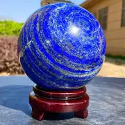 4.56LB Natural Lapis lazuli Sphere Quartz Crystal Ball Reiki healing+base