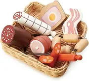 Tender Leaf Toys Charcuterie Basket - Play Food in a Wicker Basket Perfect For Children Shopping Day Roleplay and Pretend Play