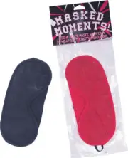Masked Moments Blindfolds 2 Pack Black Red Love Mask Unisex Pleasure Sex Toy