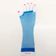 Blue Fishnet Gloves (Long)