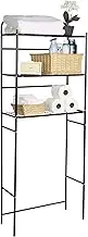Mind Reader Over The Toilet Storage Rack, Bathroom Organizer, Bathroom Shelves, Metal, 23.5" L x 10.25" W x 70.5" H, Black