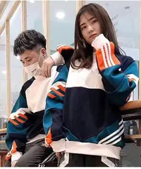 在飛比找Yahoo!奇摩拍賣優惠-～MAK運動服飾～ adidas 愛迪達經典複古拼色衛衣男休