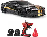 Apawband RC Drift Car 1/14 Scale RC Car RTR Remote Control Race Cars Gifts Toy for Boys Kids 4WD 30KM/H RC Vehicle with LED Lights Drift Tires + Racing Tires