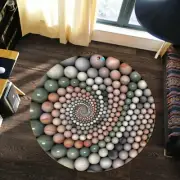 3D Stone Circle Texture NAO3624 Game Rug Mat Elegant Photo Carpet Mat Fay