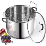 Cook N Home 20 Qt. Muti-Use Stainless Steel Water Bath Canner w/ Lid + Jar Rack