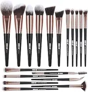 Makeup Brushes, 18 Pcs Professional Premium Synthetic Makeup Brush set, Foundation Powder Concealers Eye Shadows Make up Brushes (Black Gold)