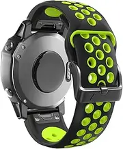 [ISOUDE] 20mm Double Color Silicone Quick Easy Fit Watch Band Strap for Garmin Fenix 7S 6S 5S Watchband Fenix 6S Pro/Fenix 5S plus Correa