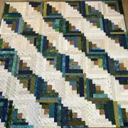 Patchwork Quilt Handmade Scrappy Log Cabin Quilted Throw