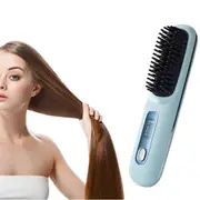Portable Hair Straightener Brush USB Cordless Mini Comb Polyimide Plates Anti-Scald Straight Hair Brush