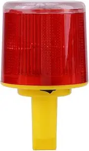 Solar Emergency Warning Light, IP65 Water Resist Red Flashing Beacon, 500-1000 m Visibility, Auto Day Charges Night Flash for Road Traffic Boat Construction Safety