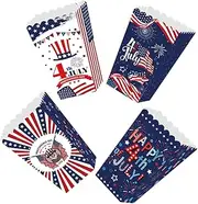 DOITOOL Cartoon Popcorn Box Set 4 Reusable Containers Night Decorative Party Favor Boxes for Independence Day