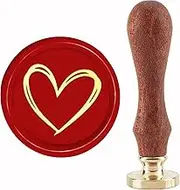 CRASPIRE Heart Wax Seal Stamp Valentine's Day Sealing Wax Stamp Love Wedding 30mm/1.18inch Removable Brass Head Sealing with Wooden Handle for Birthday Wedding Invitations Cards Gift Wrap