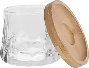 Alipis 1 Set Rotatable Whisky Glass with Wood Base Elegant Drinkware for Wine Whiskey High Transparency Glass Design for Parties Gatherings