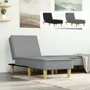 Chaise Longue Black Fabric Multi Colours vidaXL