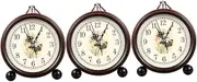 STOBAZA 3pcs Battery Vintage Alarm Clock Mute for Hearing Impaired Daily Use Bedside Clock Home Decor