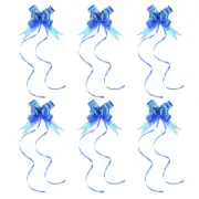 40Pcs 2.2" Iridescent Pull Bows Present Wrapping String Bows Ribbon Dark Blue