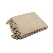 Hudson Taupe Cotton Knitted Throw Rug 127 x 154 cm